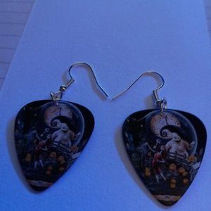 NIGHT MARE BEFORE XMAS GUITAR PICK EARRINGS